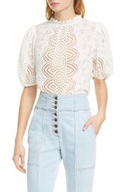 Scarlet Puff Sleeve Eyelet Blouse at Nordstrom